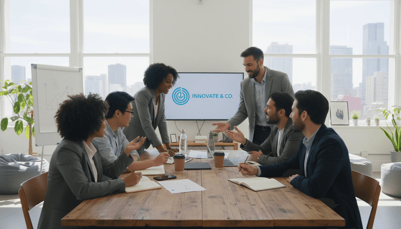 Aspiring entrepreneurs collaborating in a bright modern Chicago workspace