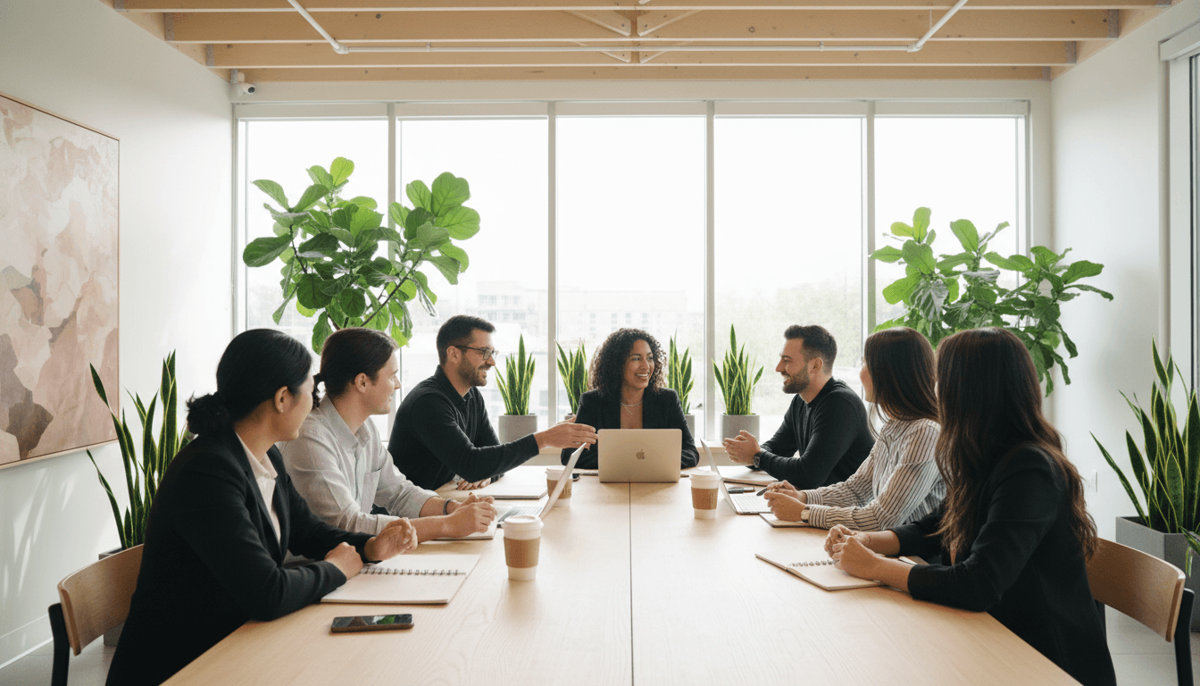 Founders connecting after a workshop